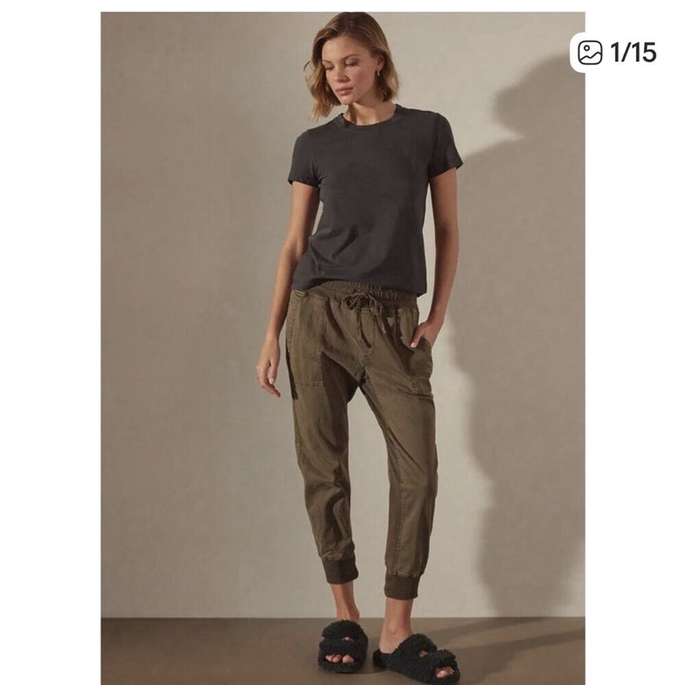 Standard James Perse Mixed Media Contrast Pants Joggers XL Green